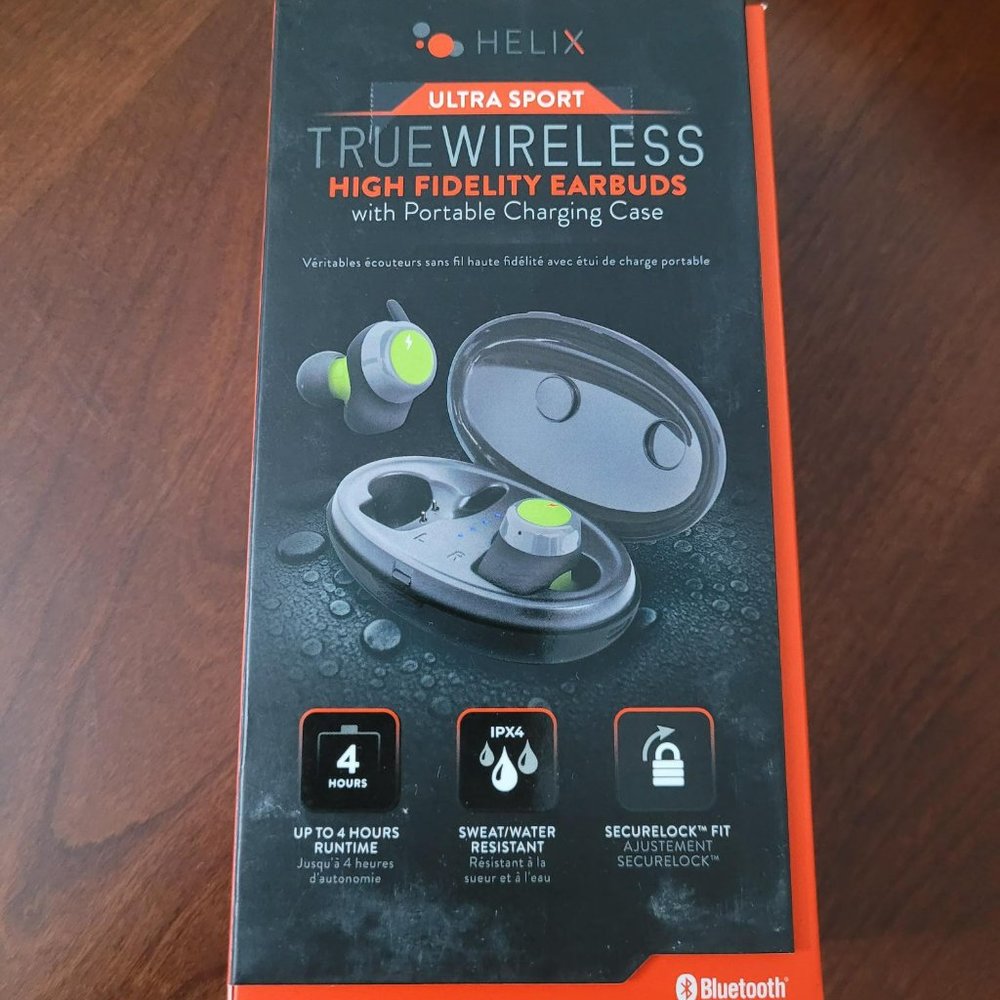 Helix Ultra Sport TrueWireless High Fidelity Earbuds w/ Portable Charging